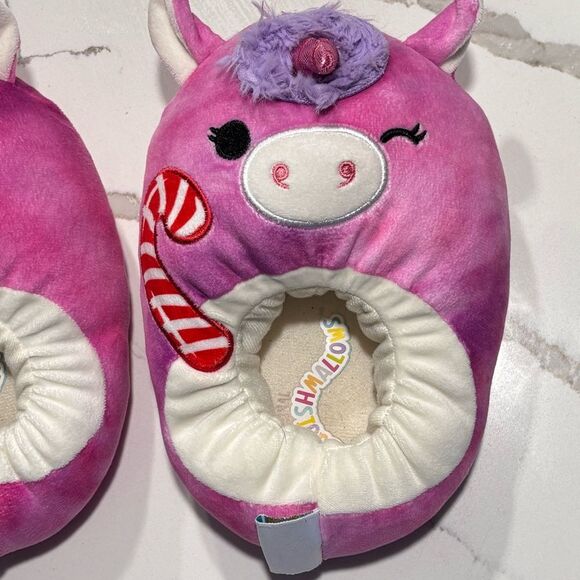 Squishmallows | Girls Plush Slippers Unicorn Pink Purple Tie dye Size 13/1 - Picture 5 of 8